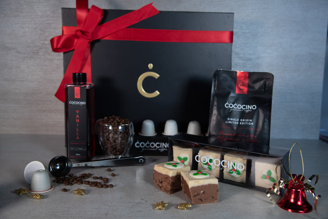 Luxury gift hamper coffee and fudge