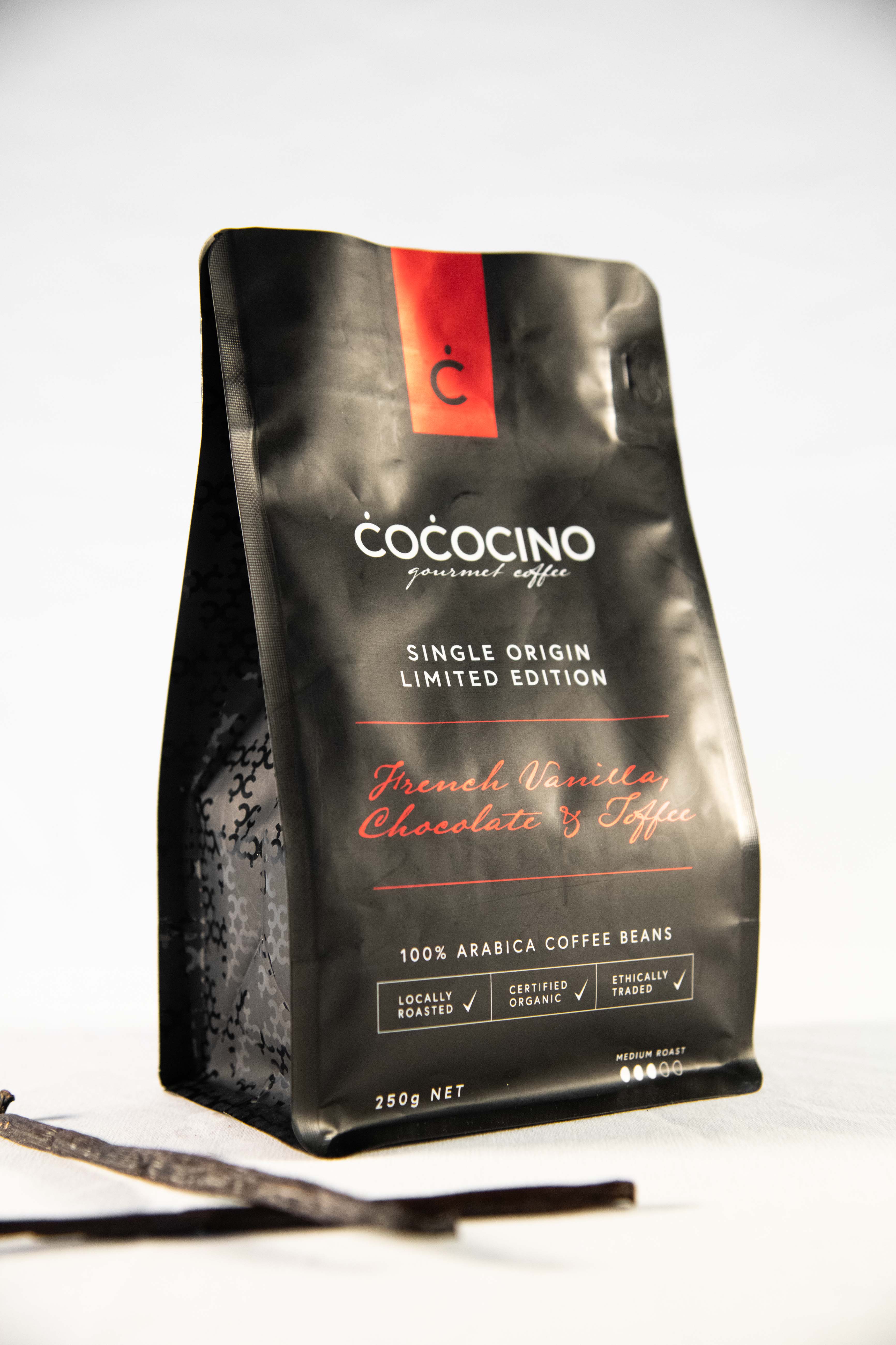 Gourmet vanilla style coffee beans