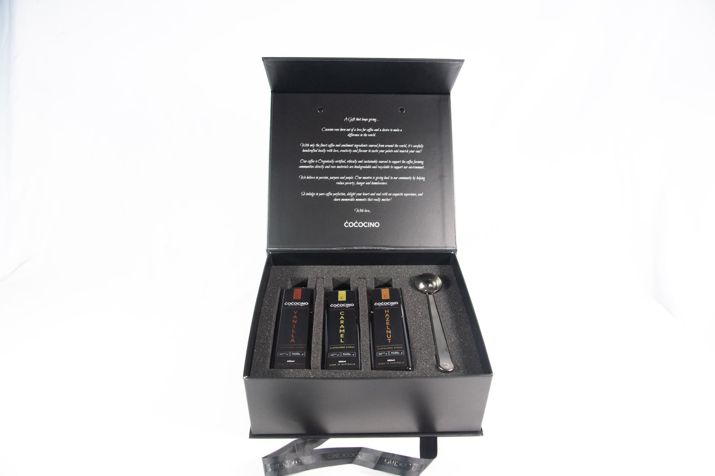 Luxury Coffee Syrup Gift box - 3 Pack syrups (Caramel, Hazelnut & Vanilla)