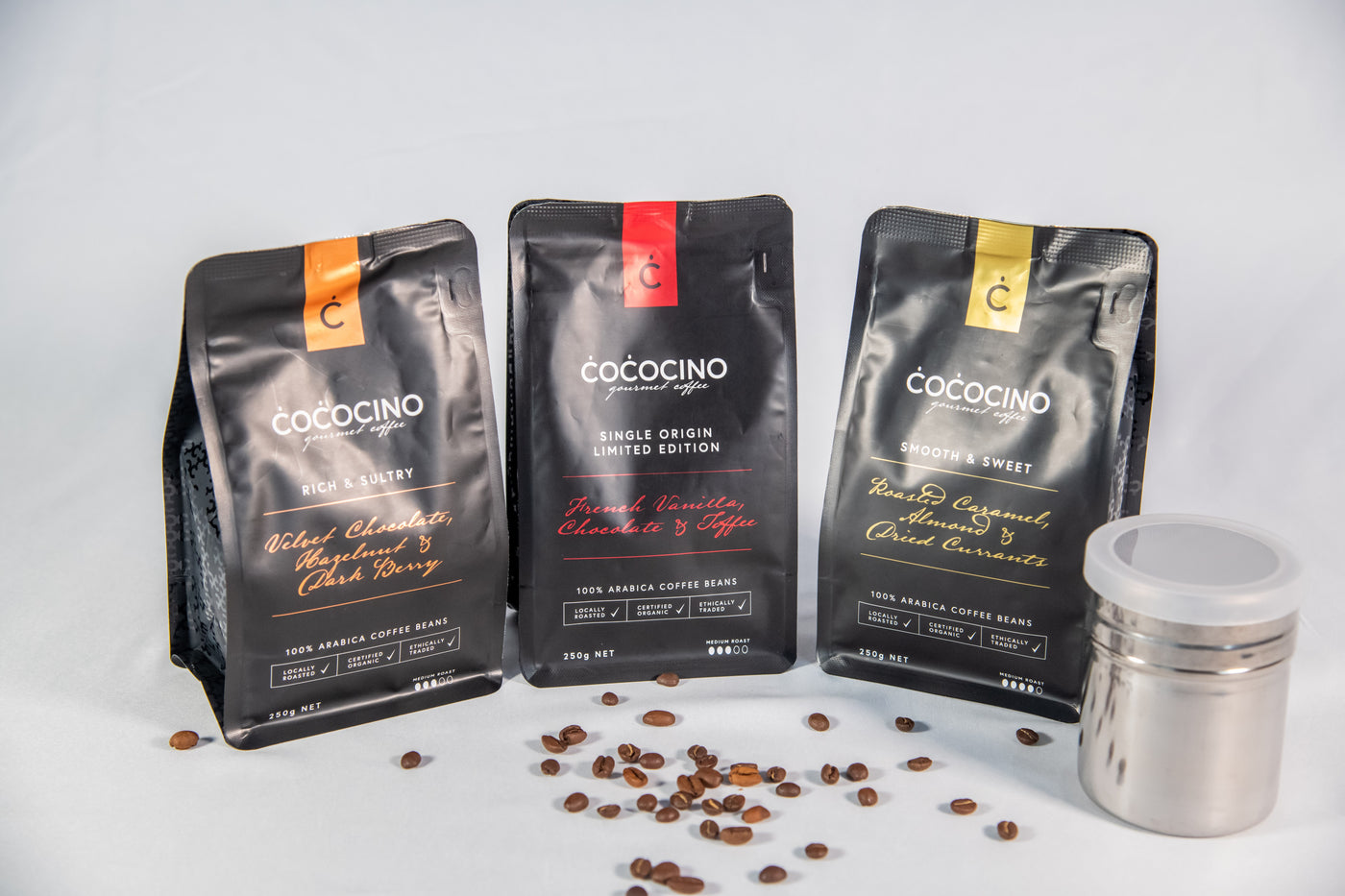 Organic Arabica Coffee Beans 250g - 3 Pack special offer