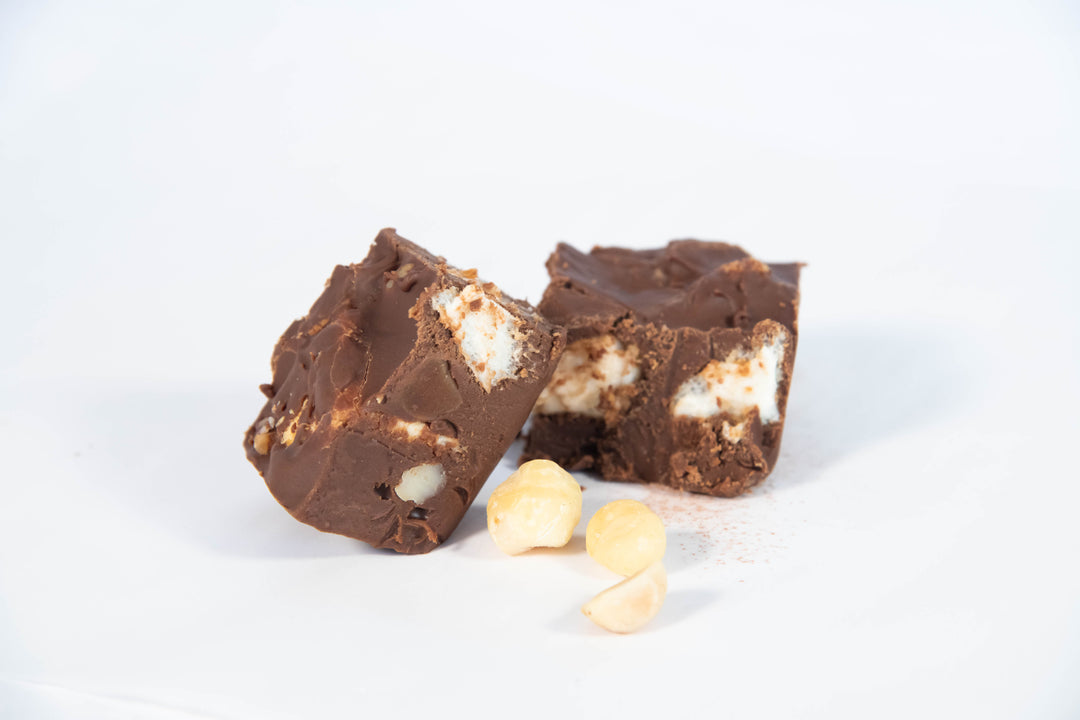 Coconut, Marshmellow & Macadamia Fudge Log