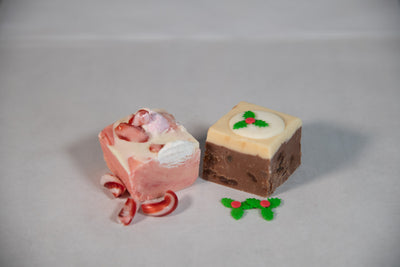 Xmas duo - Christmas pudding fudge & Candy Cane fudge (180g)